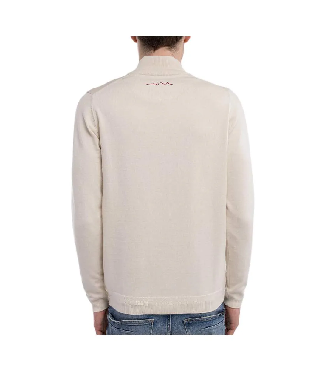 Pull 1/4 zip écru homme teddy smith marty 2-2