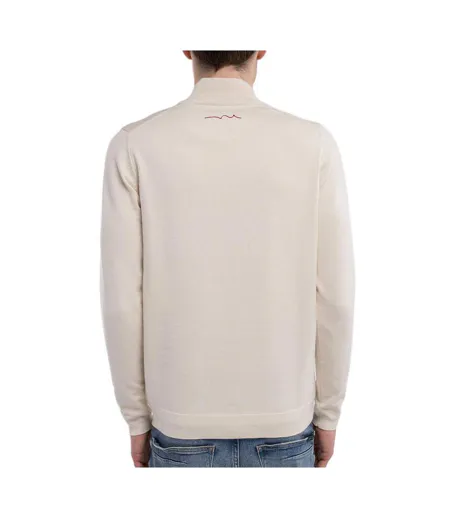 Pull 1/4 zip écru homme teddy smith marty 2