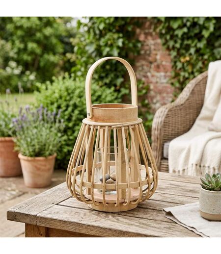 Lanterne en Bambou Haite 16cm Naturel