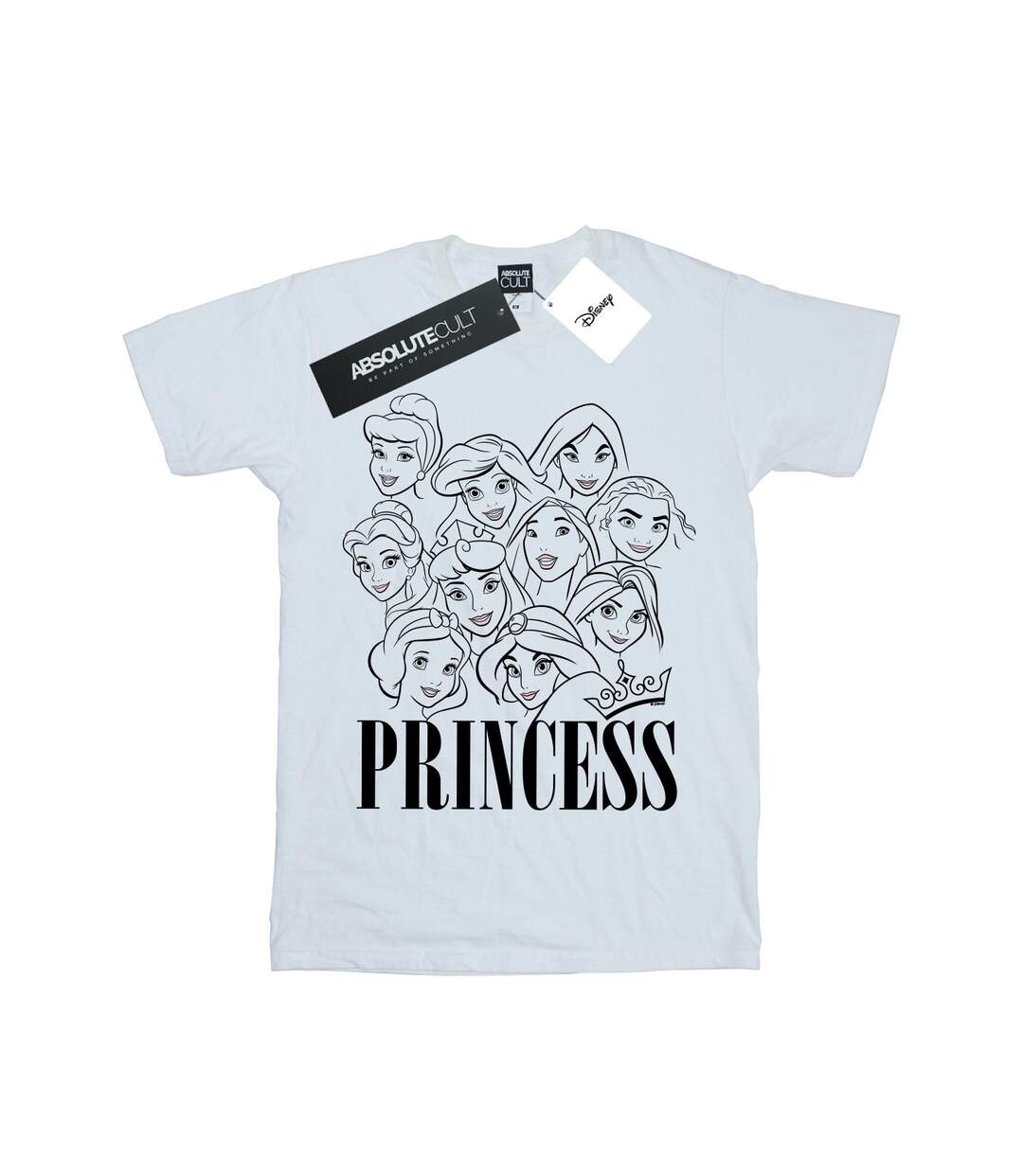 Disney Femme/Ladies Princess Multi Faces Cotton Boyfriend T-Shirt (Blanc) - UTBI42939-1