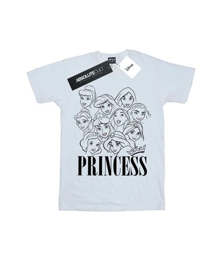 Disney Femme/Ladies Princess Multi Faces Cotton Boyfriend T-Shirt (Blanc) - UTBI42939