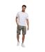 Mens Watchford Camo Cargo Shorts Olive Crosshatch-1