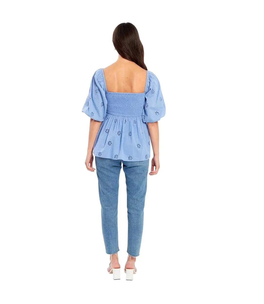 Blouse Manches Courtes Femme Bleu Be You-3
