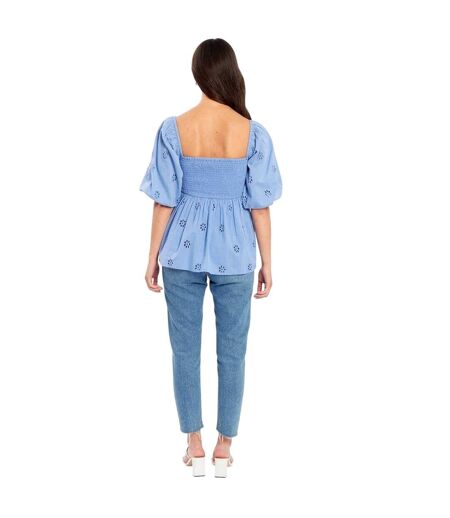 Blouse Manches Courtes Femme Bleu Be You