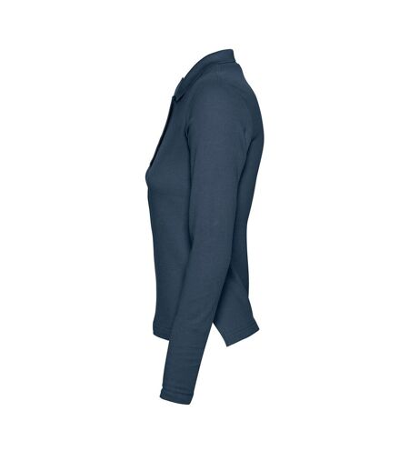 SOLS Womens/Ladies Podium Long Sleeve Pique Cotton Polo Shirt (Denim) - UTPC330