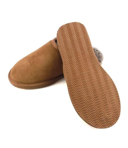 Eastern Counties Leather Mens Tipped Sheepskin Slippers (Chestnut) - UTEL379