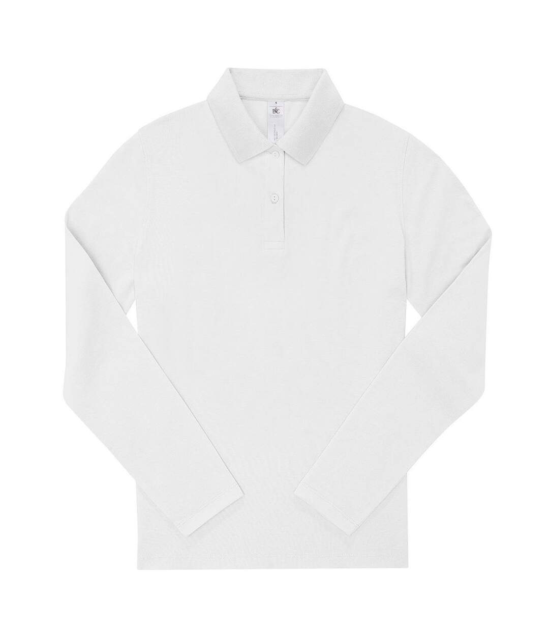 Polo manches longues- Femme - PW464 - blanc