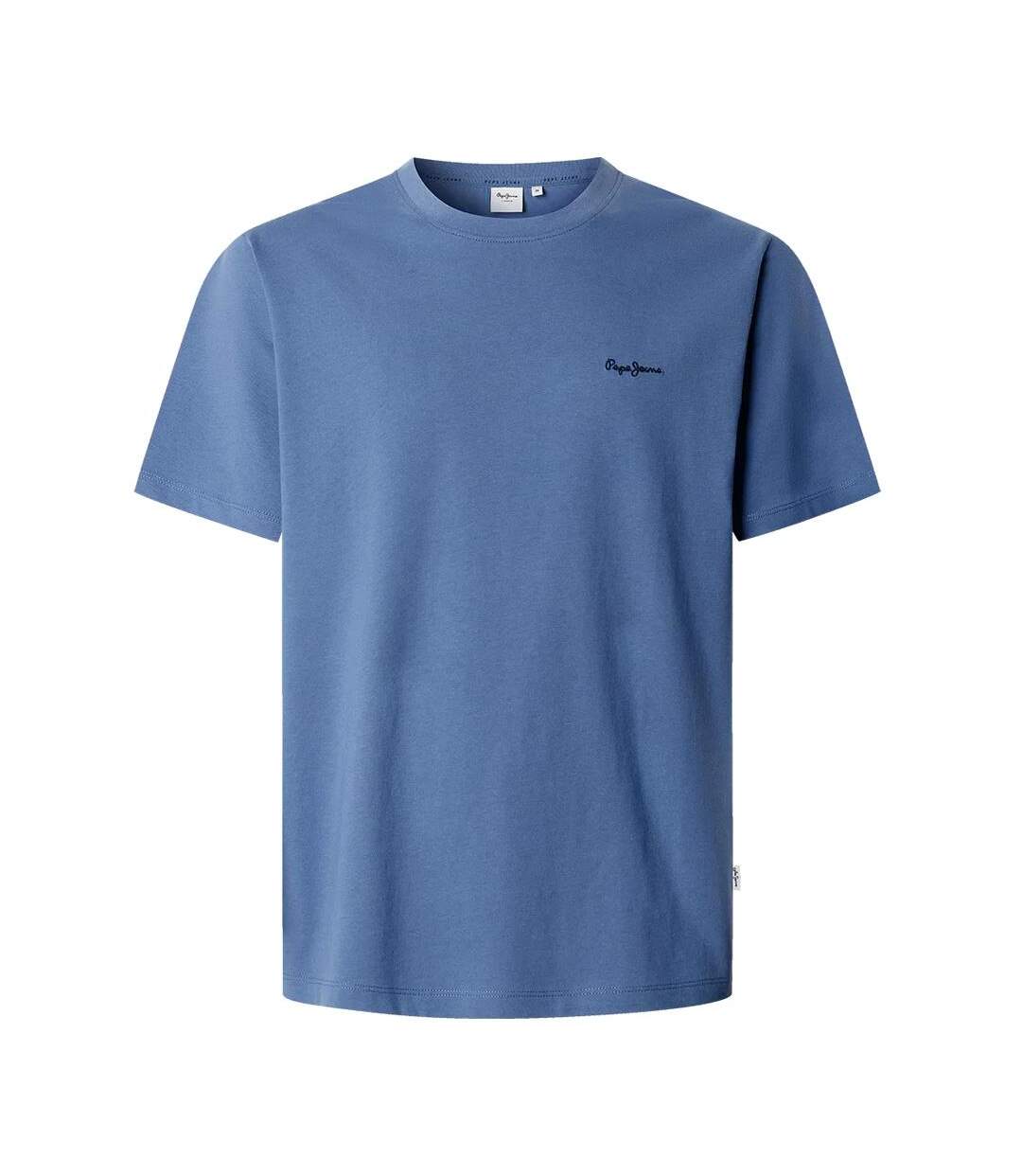 T-Shirt bleu royal homme pepe jeans contrast connor-1