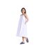 Womens/ladies linen midi dress white Animal-4