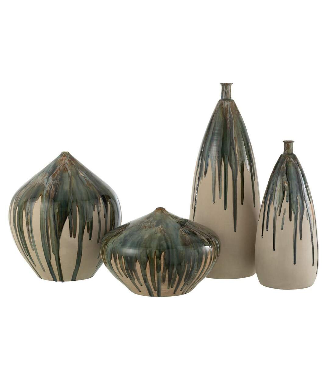 Vase Haut en Céramique Peinture 45cm Vert-3