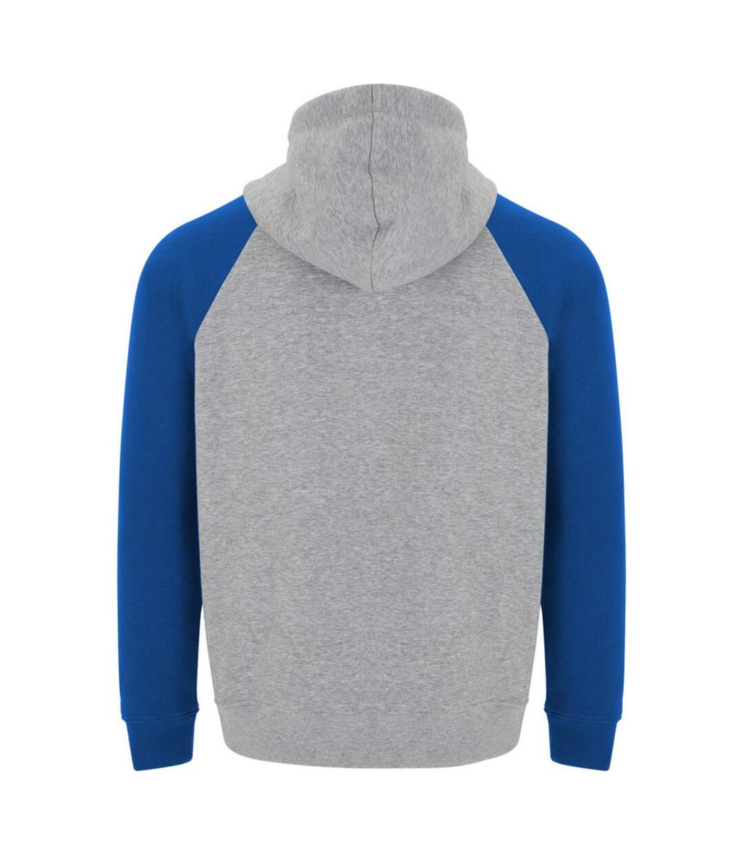 Sweat à capuche badet adulte gris chiné / bleu roi Roly