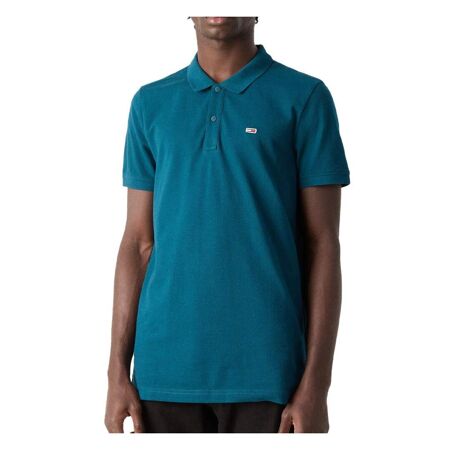 Polo Bleu Canard Homme Tommy Jeans Placket - L