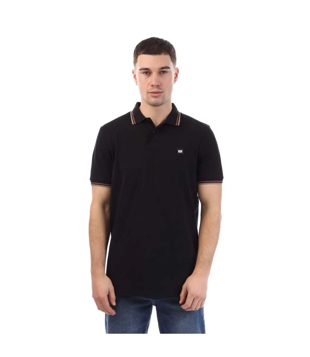 Mens Vancouver Tipped Polo Shirt Black Weekend Offender-2
