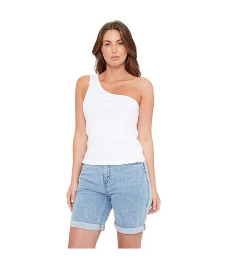 Haut 1 Épaule Motif/style Côtelé Femme Blanc Be You
