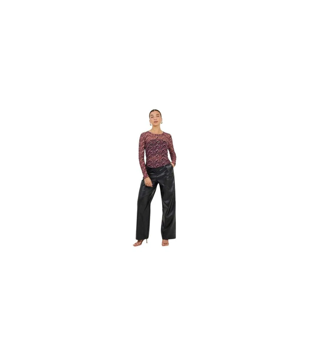 Haut Motif/style Abstrait Femme Rose Bleu Marine Brave Soul-1
