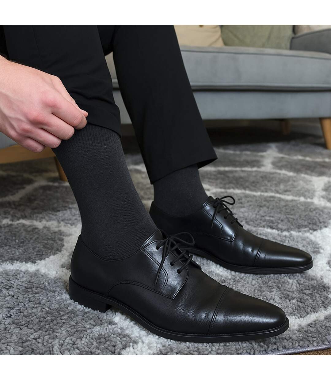 7 Pack Mens Classic Suit Socks - Soft Breathable Plain Dress Socks-5