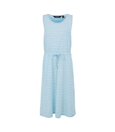 Womens/ladies ariena painterly stripe casual dress chambray blue/white Regatta