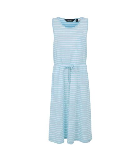 Womens/ladies ariena painterly stripe casual dress chambray blue/white Regatta