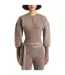 Womens/ladies Knitted Cinched Waist Cardigan Beige Maniere De Voir-1