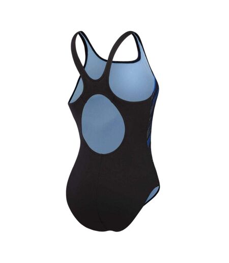 Womens/ladies Hyperboom Placement One Piece Swimsuit Black Blue Speedo