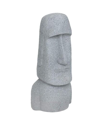 Statue Déco Extérieure Moaï 82cm Gris