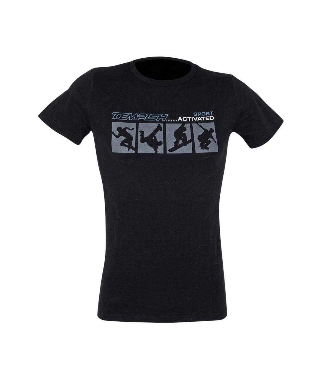 Mens Activated Graphic Print T-shirt Black Tempish-1