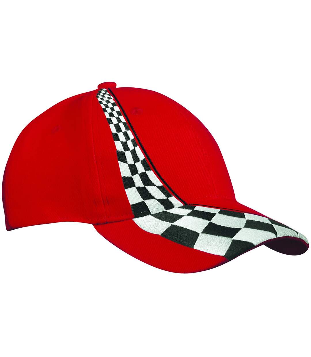 Casquette style F1 -rallye - drapeau damier - MB038 - rouge-1