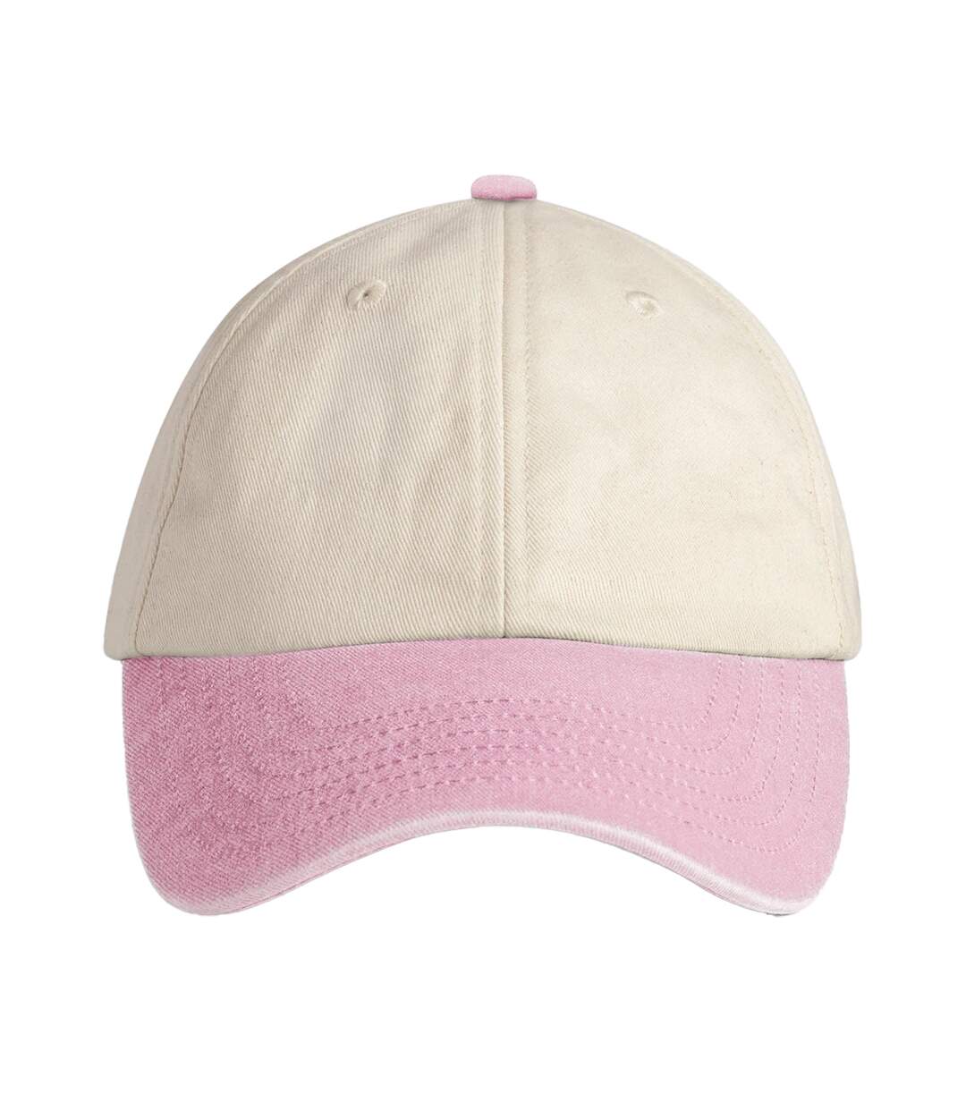 Casquette De Baseball Motif Contrasté Adulte Naturel Rose Beechfield-3
