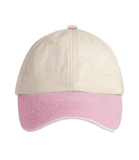 Casquette De Baseball Motif Contrasté Adulte Naturel Rose Beechfield