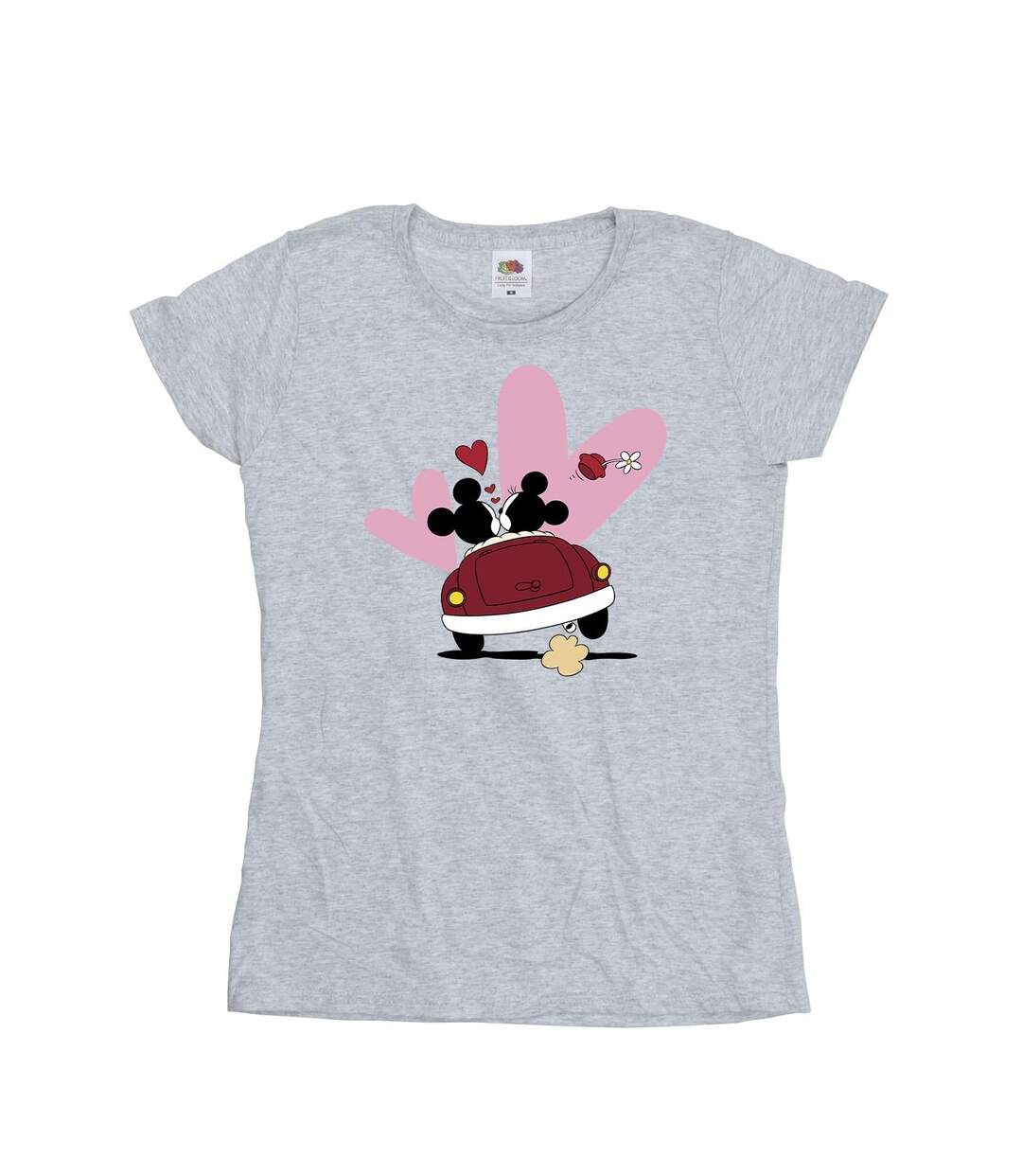Disney T-shirt en coton imprimé voiture Mickey Mouse Femme/Ladies (Gris sportif) - UTBI33653-1