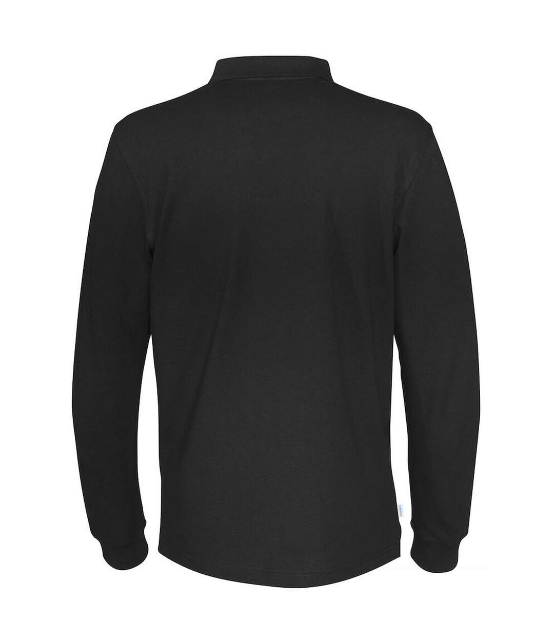 Mens Pique Long-sleeved T-shirt Black Cottover-2