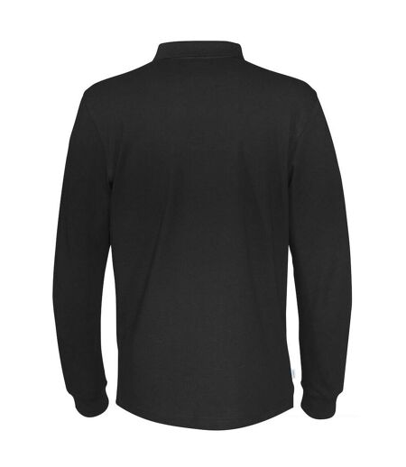Mens Pique Long-sleeved T-shirt Black Cottover
