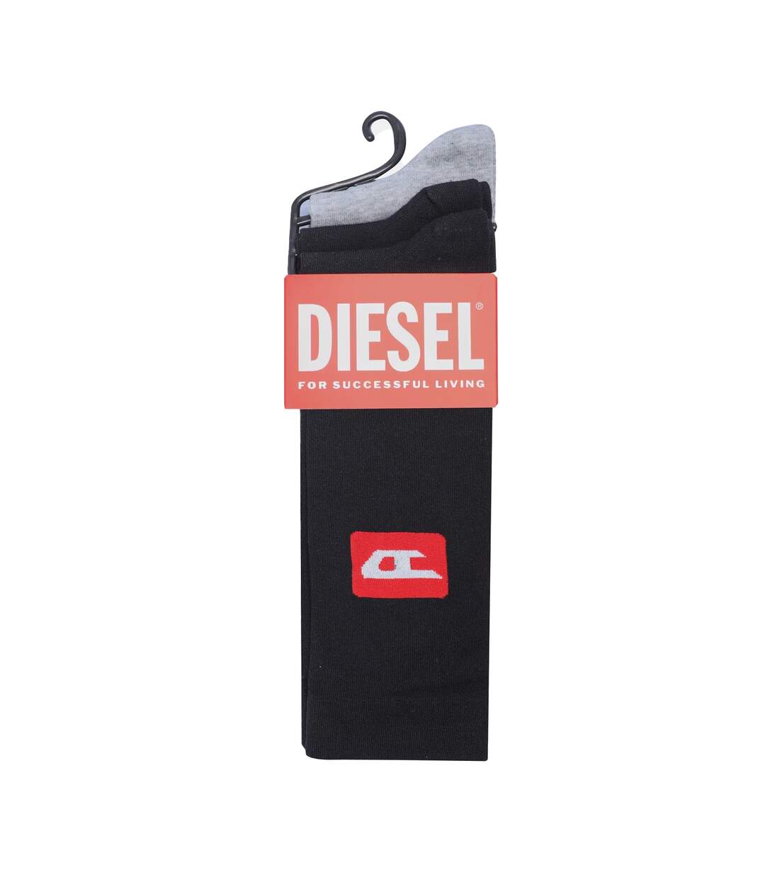 Pack Of 3  Unisex Adult Crew Socks  Black Grey Diesel-2