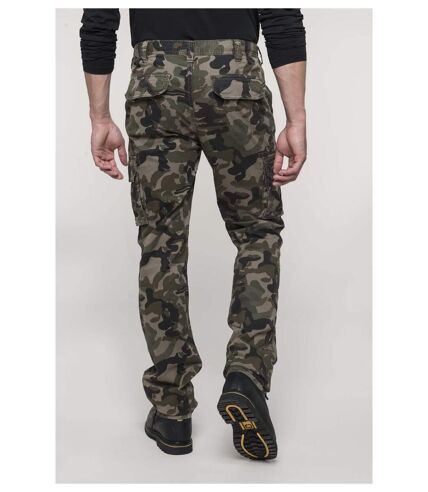 Pantalon multipoches pour homme - K744 - vert olive camouflage