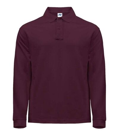 Polo manches longues - Homme - JK215 - rouge bordeaux