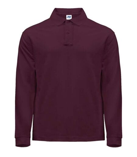 Polo manches longues - Homme - JK215 - rouge bordeaux