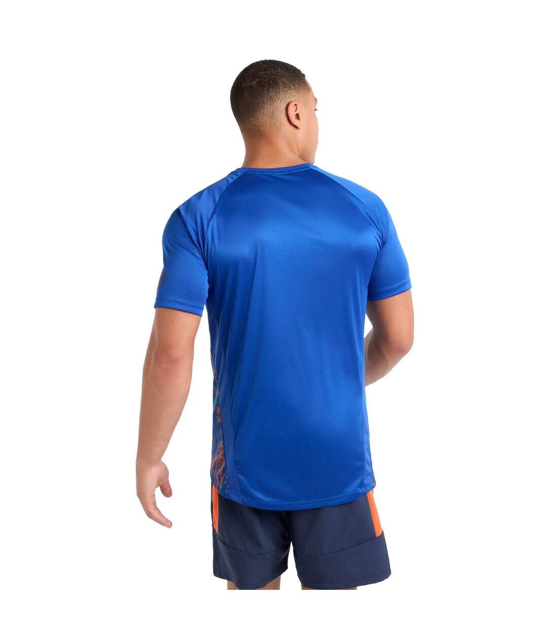Mens pro elite graphic print training jersey deep surf/vermillion orange Umbro-2