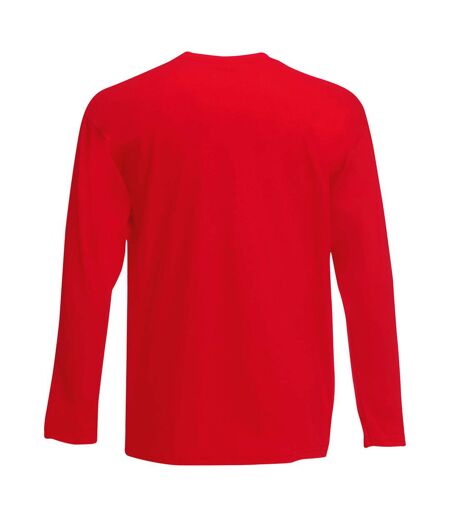 Mens Value Long Sleeve Casual T-Shirt (Bright Red)