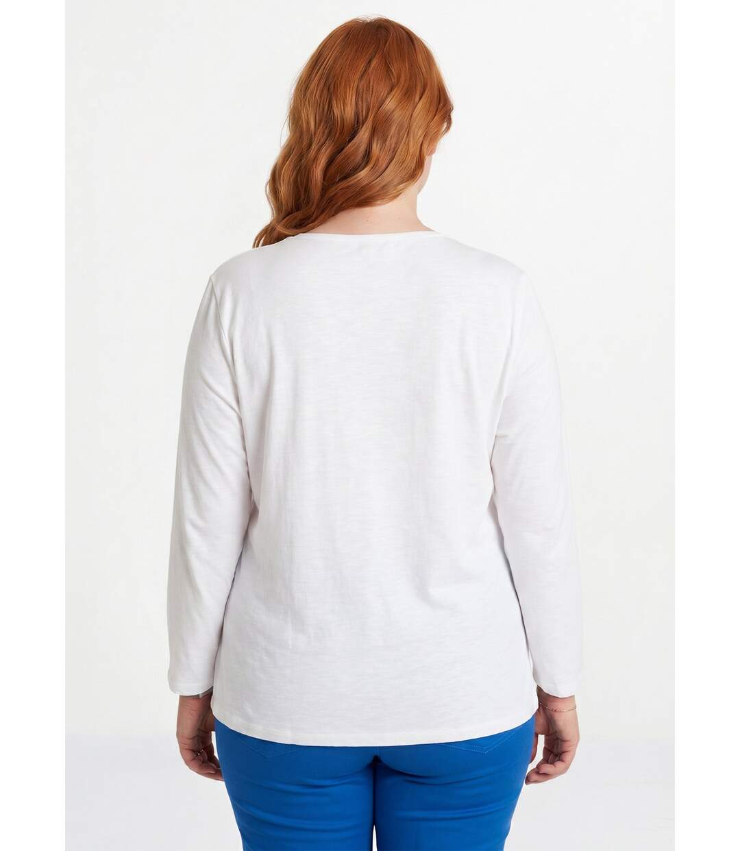 T-shirt manches 3/4 coton et macramé-2