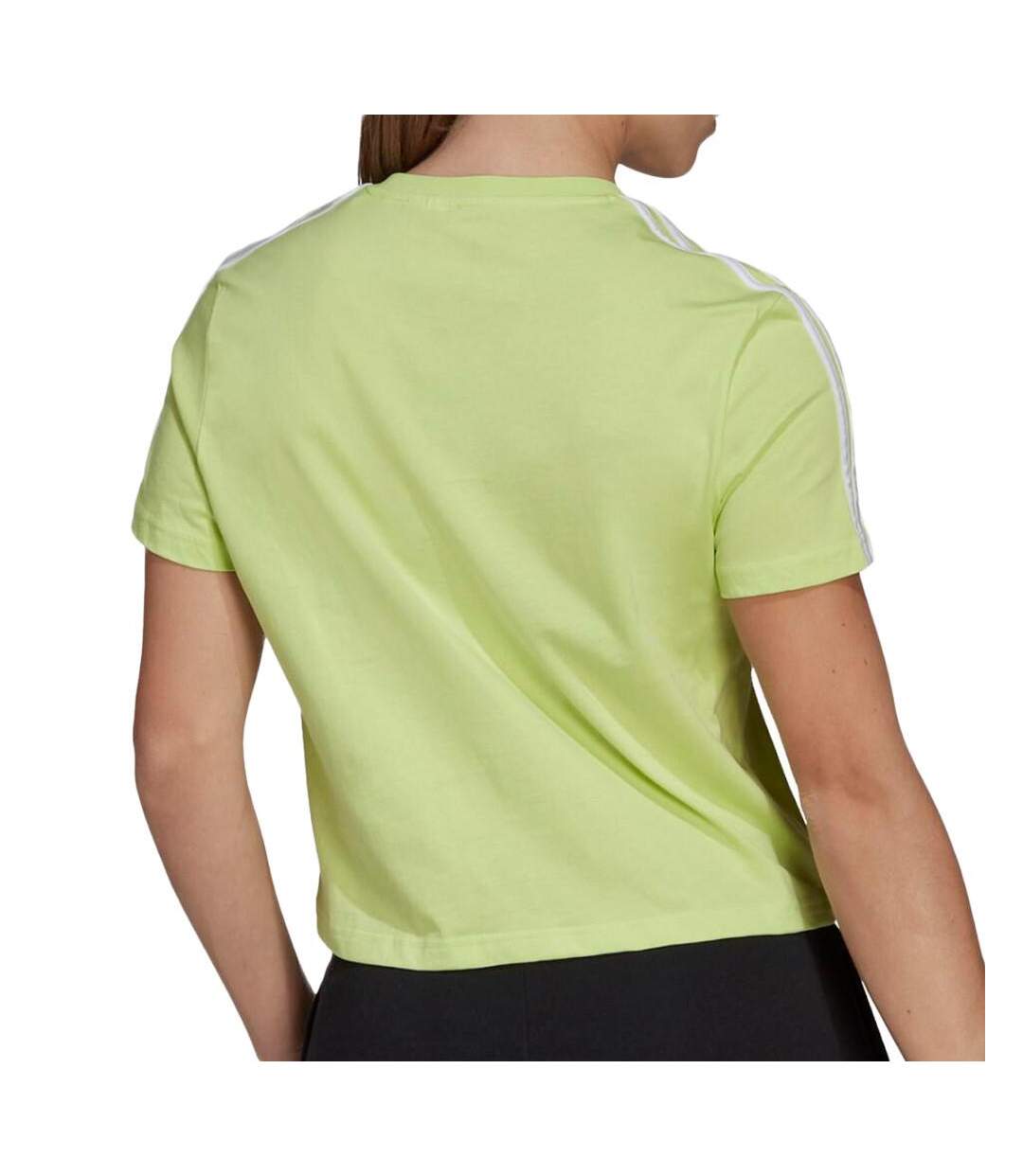 T-shirt Vert Femme Adidas 3 Stripes - S-2