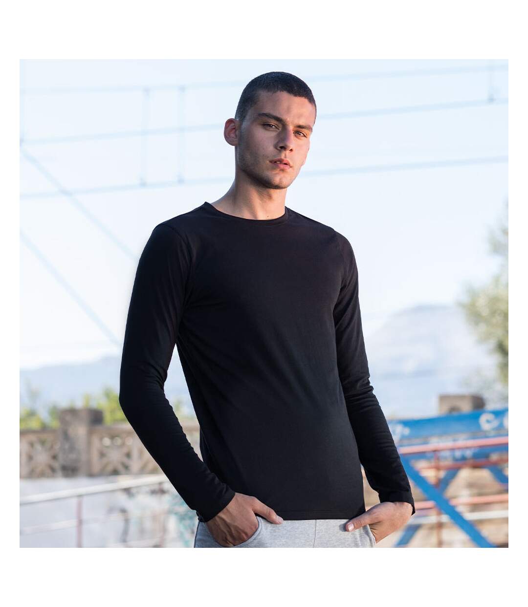 Skinni Fit Feel Good - T-shirt à manches longues - Homme (Noir) - UTRW4736