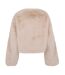 Womens/ladies Reysha Teddy Fleece Jacket Beige 4th & Reckless-3