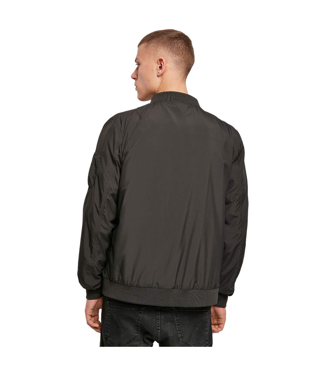 Blouson D'aviateur Homme Olive Foncée Build Your Brand-2