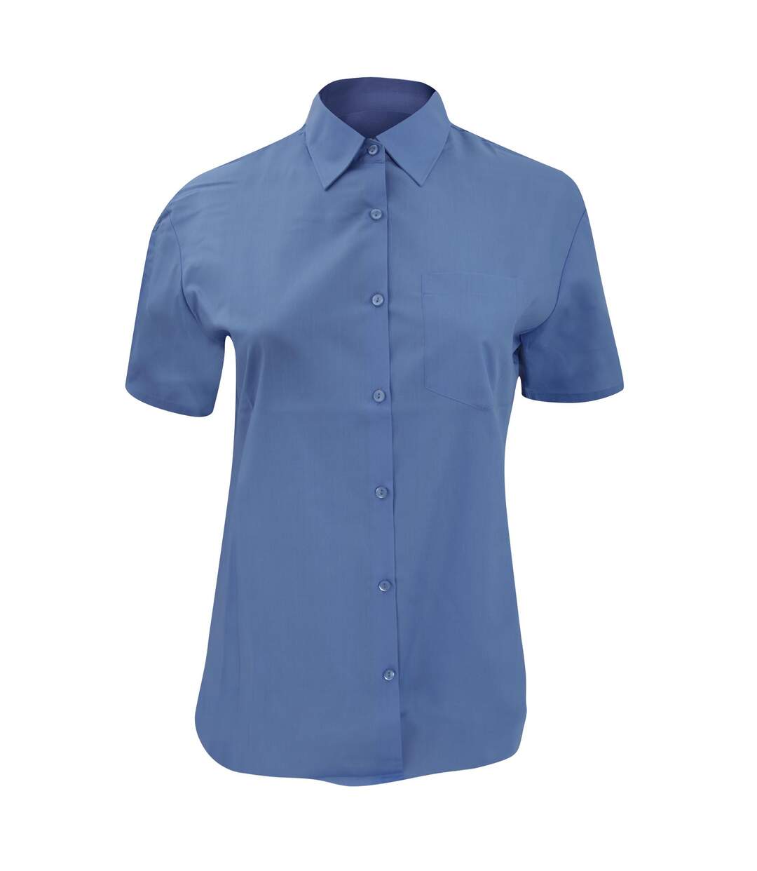 Collection Chemisier À Manches Courtes Femme Bleu Clair Russell-3