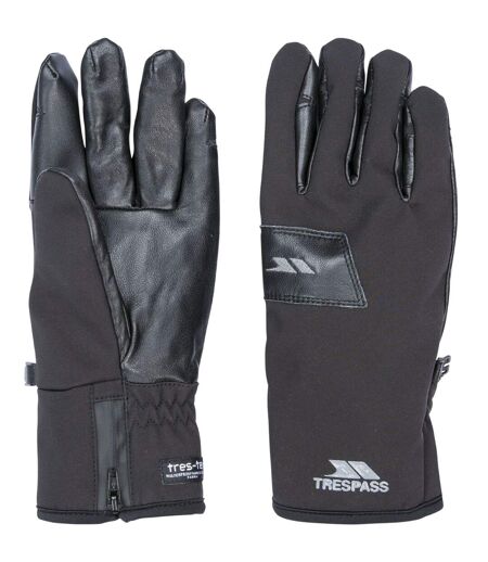 Mens Leather Athletic Snow Sports Gloves Black Trespass