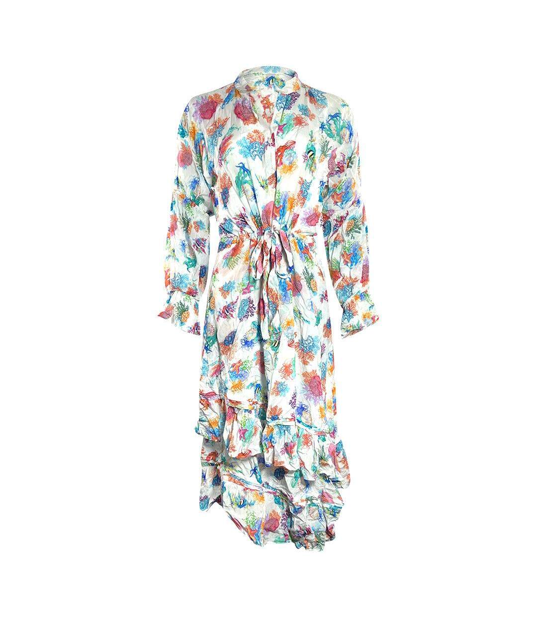 Womens/ladies Bonaire Reef Asymmetric Hem Midi Dress Multicoloured Inoa-1