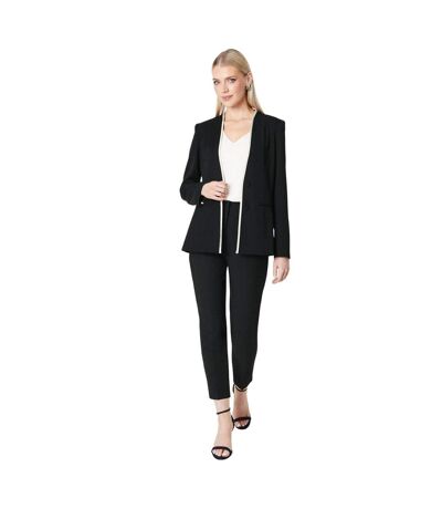 Womens/ladies Pipe Detail Collarless Blazer Black Principles