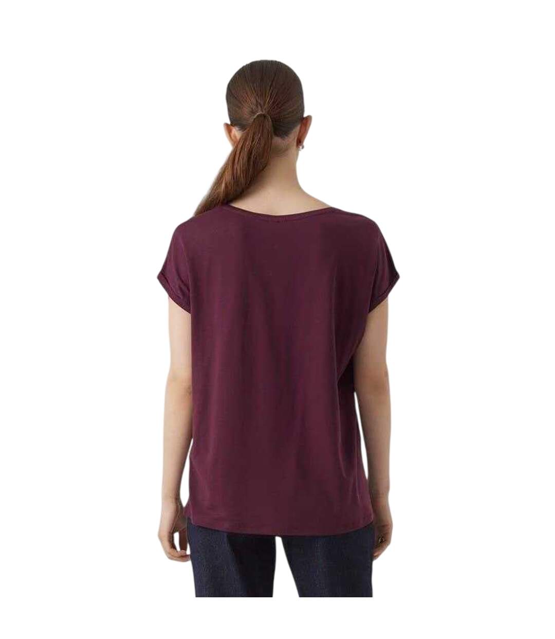 T-shirt Motif/style Uni Ava Femme Bordeaux Vero Moda-3