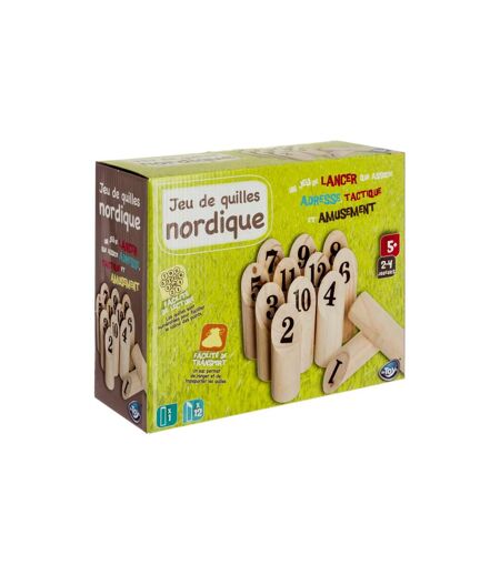 Jeu de Quilles en Bois Nordique 21cm Naturel