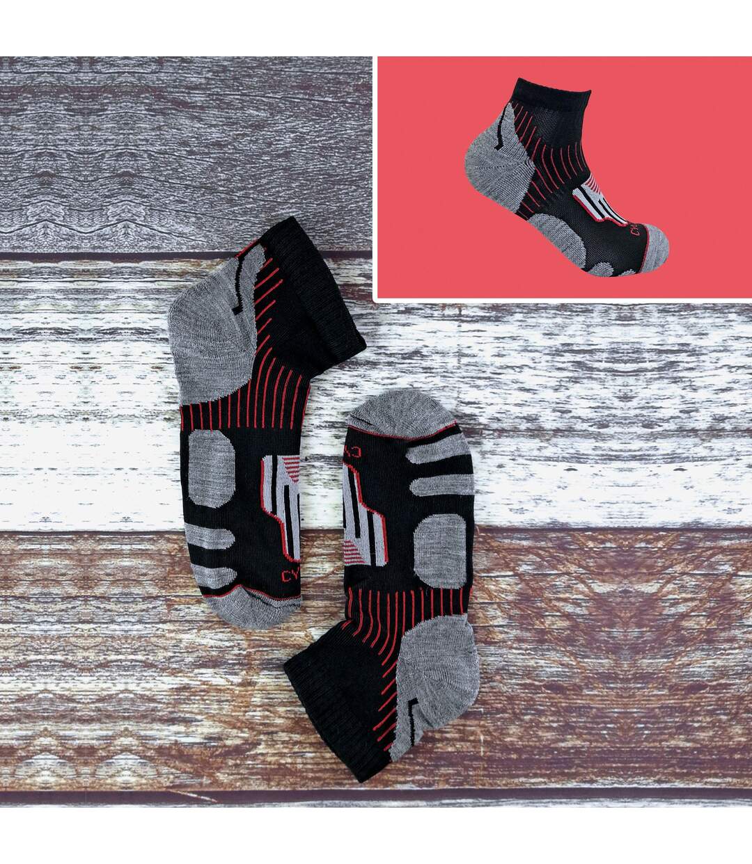3 Paires Chaussettes Cyclisme Homme Sport Basses-5